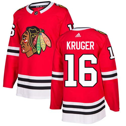Adidas Men Chicago Blackhawks #16 Marcus Kruger Red Home Authentic Stitched NHL Jersey